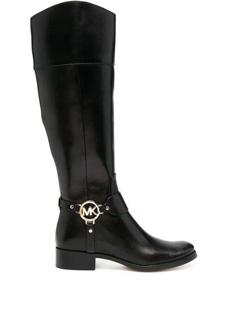 michael michael kors fulton harness riding boot black leather|Michael Kors Fulton Harness Wide.